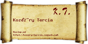 Kozáry Tercia névjegykártya